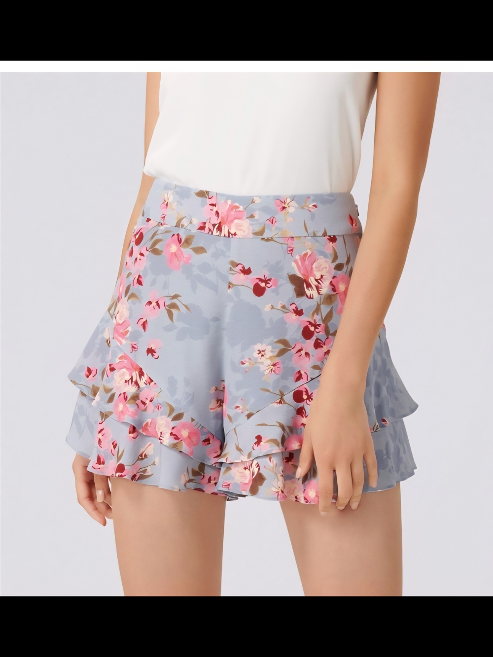 NWT Ever New Floral Ruffle Skort - Light Blue & Pink